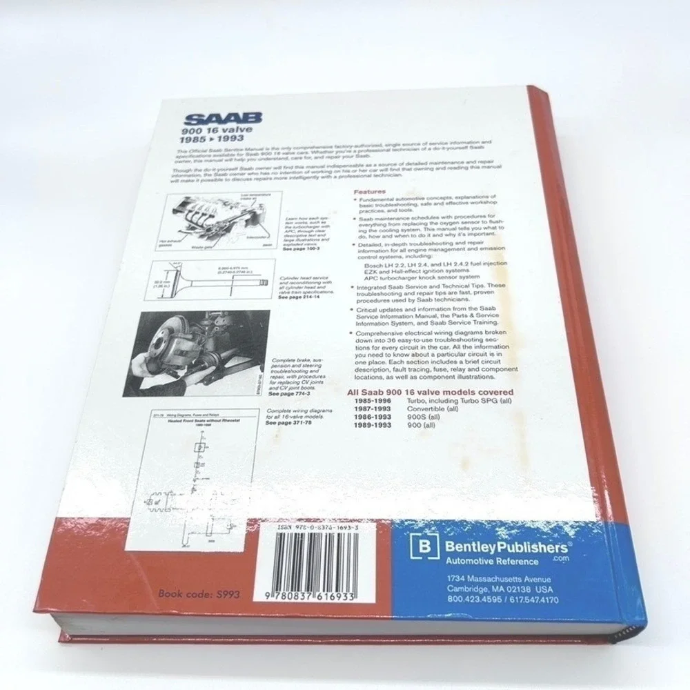 Saab 900 16 Valve‎ Official Service Manual 1985-1993 Bentley Publishers S993